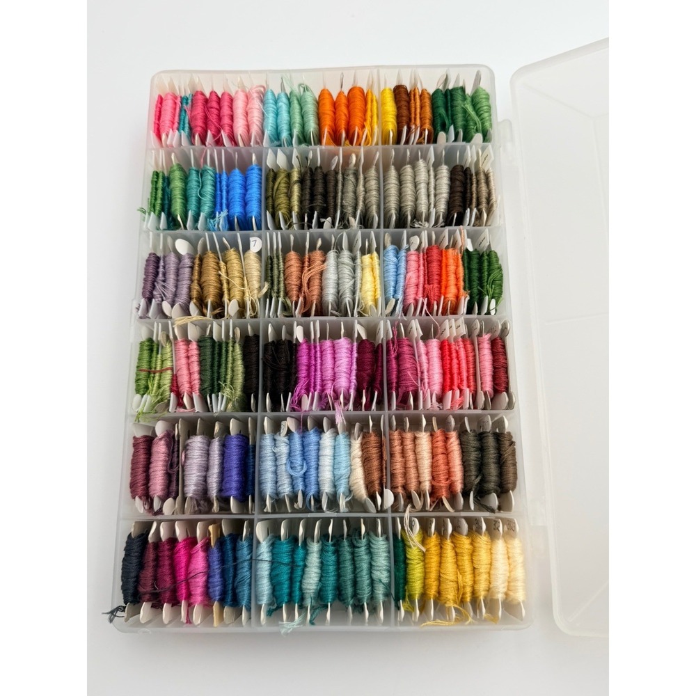 Huge Embroidery Floss Lot 5 Organizers Wound Bobbins DMC J&P Coats Variegated - Picture 4 of 8